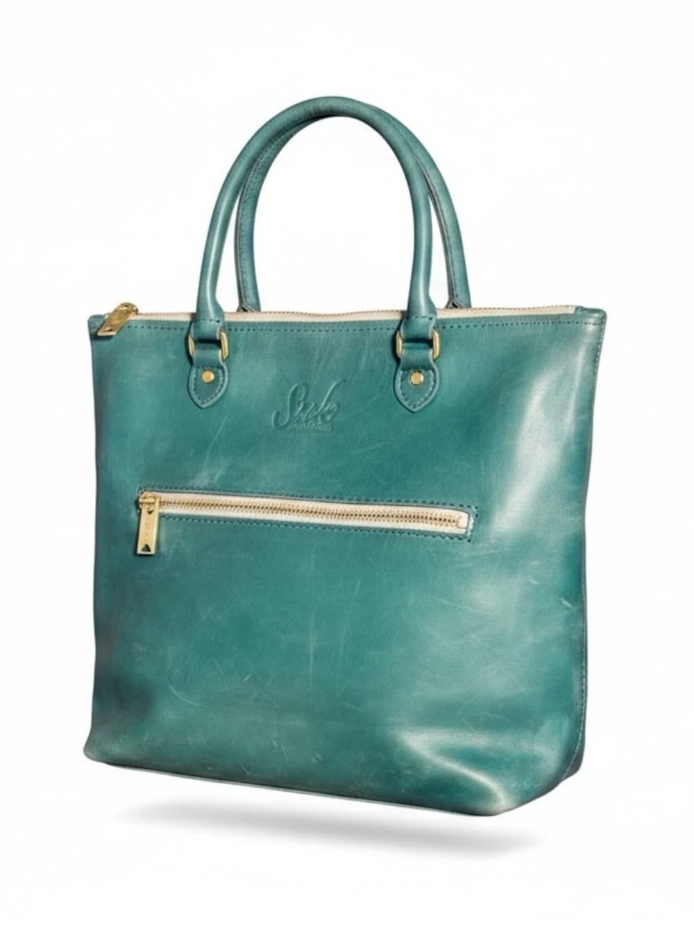 Sseko Green Leather Convertible Shopper Handbag/Crossbody